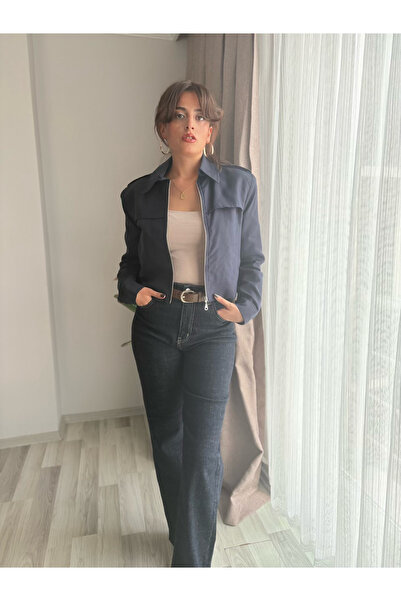 Misun butik LACİVERT KISA CEKET