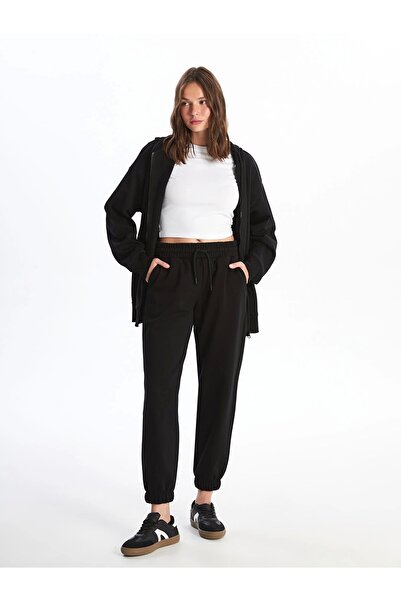 LC Waikiki XSIDE Μαύρο γυναικείο ελαστικό στη μέση ίσιο Jogger Sweatpants