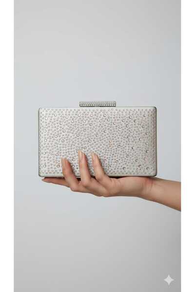 Mira style Geanta de mireasa cu pietre aplicate Geanta de seara