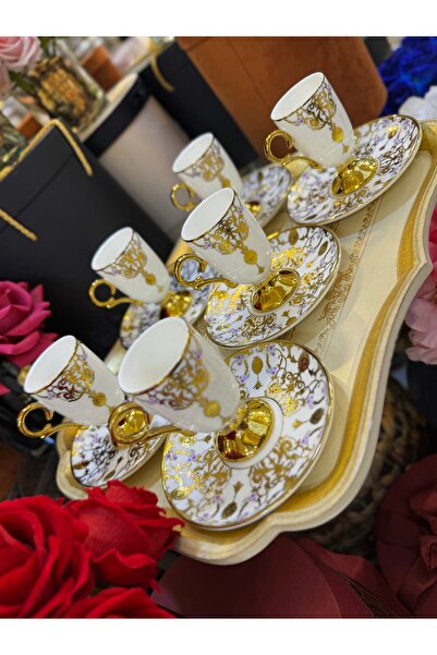 hediye Esterhomedecor 6 Person Porcelain Coffee Cup Set