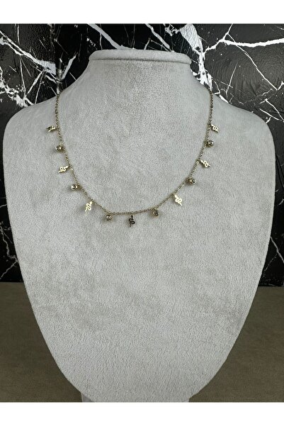 Mutenaura Snake Figured Stone Steel Necklace