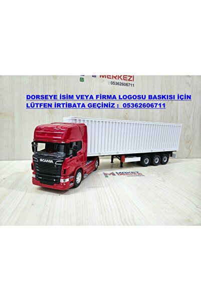WELLY Yarım metre uzunlukta 1/32 SCANIA R730 KONTEYNER TIR MAKETİ (isim yazıl...