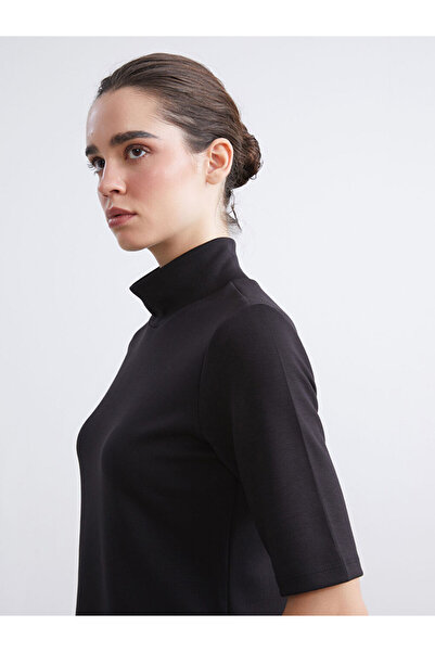 LC Waikiki Black High Collar Blouse