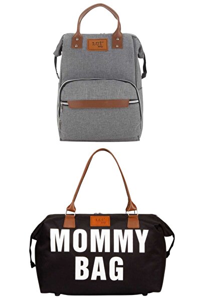 Lui Baby حقيبة ظهر للعناية بالطفل مع حامل وحقيبة كتف للأم، طقم من قطعتين