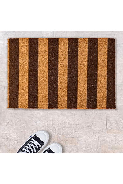 Chilai Home Rowe Koko Black Striped Door Mat - Beige / Black - 40X60 cm