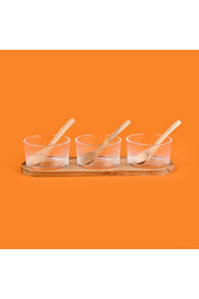 Alpina وعاء صلصة زجاجي 7 قطع - شفاف / بني فاتح