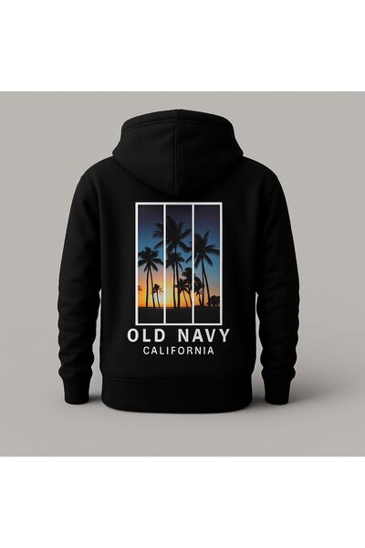 MELOOX سويت شيرت بقلنسوة مطبوع عليه رسومات غروب الشمس من كاليفورنيا باميلي - ملابس الشارع للجنسين