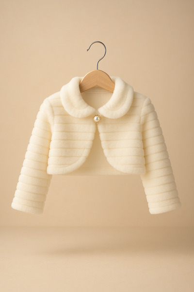 mini kanka بوليرو مخطط من القطيفة للفتيات الصغيرات من سن 3 إلى 15 عامًا مع إبزيم