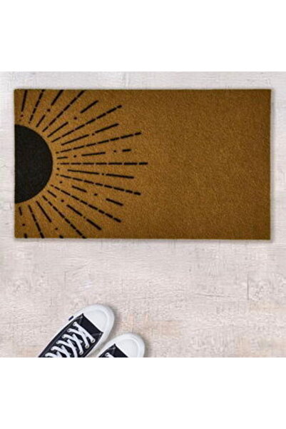 MATMEL Güneş Halfsun Door Mat - Beige / Black - 35X60 cm