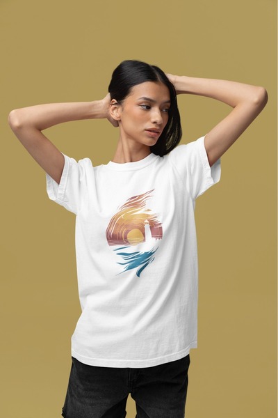 ArtYus Girls/Women's Df Sun Transfer Printed Round Neck Short Sleeve T-Shirt