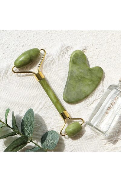 SASHA Facial Beauty Rollers for Women and Gua Sha for Neck Massage - Green