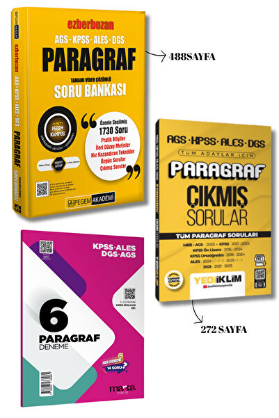 Pegem Akademi Yayıncılık AGS KPSS Ezberbozan Paragraf Video Çözümlü Soru Bank...