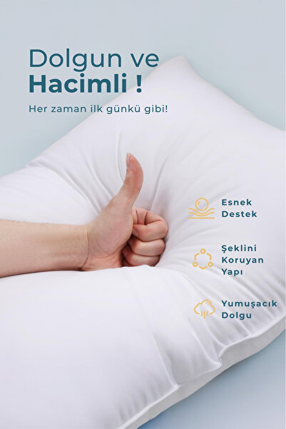 Owra 800 Gram Dolgulu Yumuşak Silikon Elyaf Yastık Yıkanabilir Nefes Alan – Konforlu Uyku