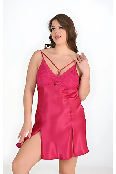 Bleu Petite Plus Size Satin Women's Dressing Gown Nightgown Set