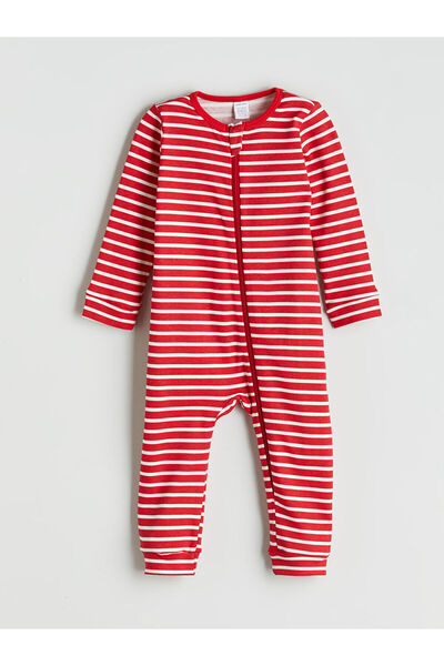 LC Waikiki New Season Crew Neck Striped Baby Boy Jumpsuit