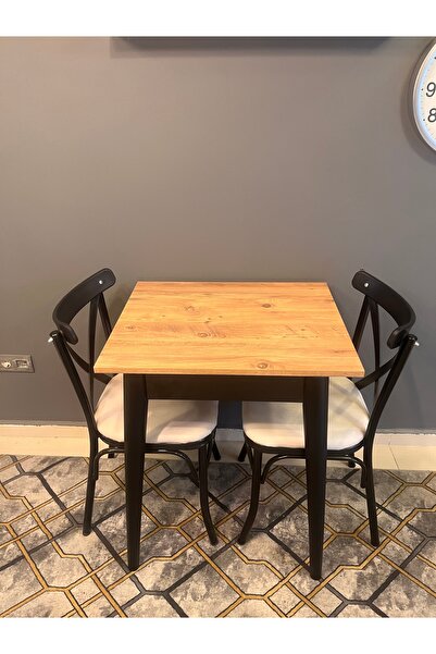 VOGUE TASARIM VE AKSESUAR 60x70 Küçük Mutfak Masası – Şık & Dayanıklı yemek masası çam ve siyah renk