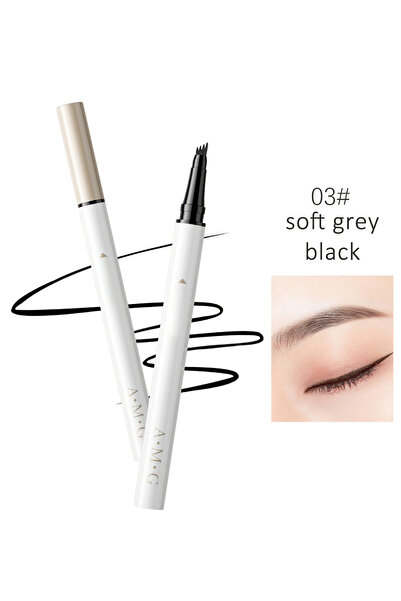 AMG قلم حواجب بطرف شوكة دقيقة، قلم حواجب مايكرو بليد بأربعة أطراف، قلم تحديد ...