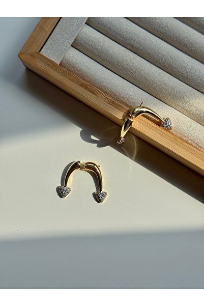 YOUES JEWELRY 316l Çelik 14 K Renk MİX Lüx Çift Renk Gold Silver VIP Seri Premium Kadın Küpe