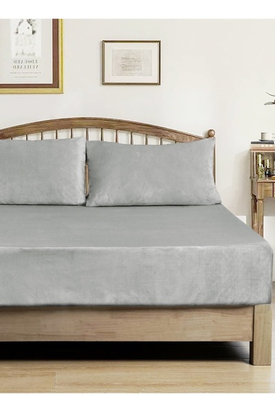Master Home Textile Velvet Fitted Sheet Set – 3Pcs, Queen Size, Soft, Warm & Cozy, Fits 160x200 cm Single & Half Bed