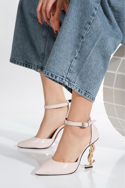 Shemard Style's Metal High Heels Pointed Toe Elegant Stiletto