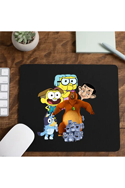 OEM Mousepad Green Family Mr Bean Grizzy Lemmings Bluey Bear Grandma