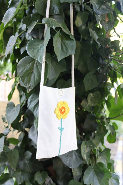 vipceyiz Wicker Flower Phone Bag Handmade