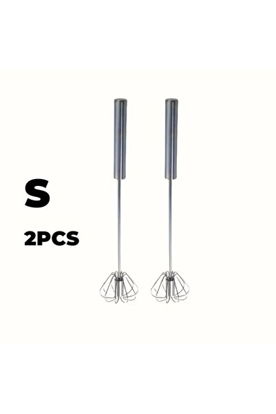 Choice4 S size 2pcs Stainless Steel Egg Beater Durable Semi-Automatic Mixer f...