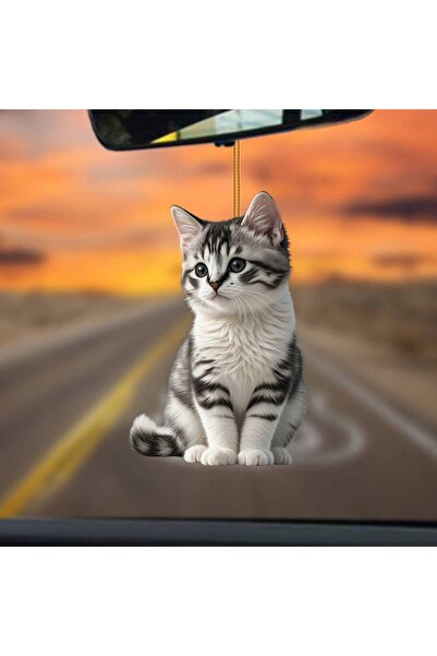 dzmerc Cat Keychain with Cat Figure 3D (Cans)