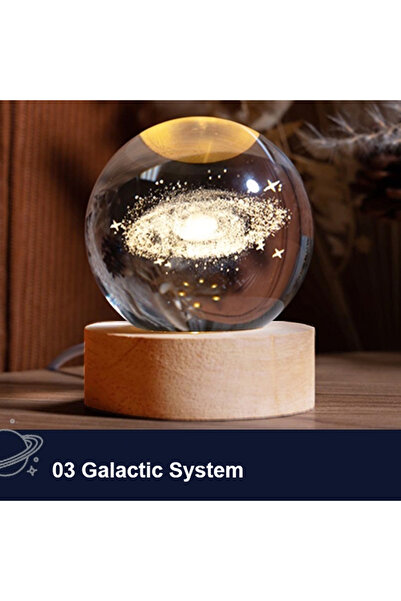 Choice Galaxy 6cm 3D Crystal Ball Glass Ball Planet Earth Wooden Base Solar System Galaxy Astronomy Birthda