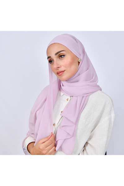 HAWRAA طرحة شيفون بربطة اغلاق - بنفسجي فاتح