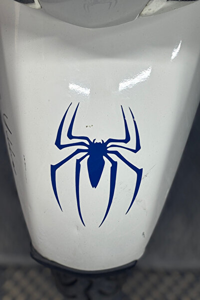 Banxtre ملصق على شكل عنكبوت باللون الأزرق الداكن للمحرك والخوذة (قطعة واحدة)