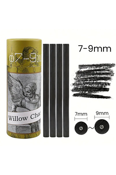 Sanathobi رسم وتظليل، قلم رصاص أسود، أعواد فحم الصفصاف الطبيعي 7/9 مم - 25 قطعة