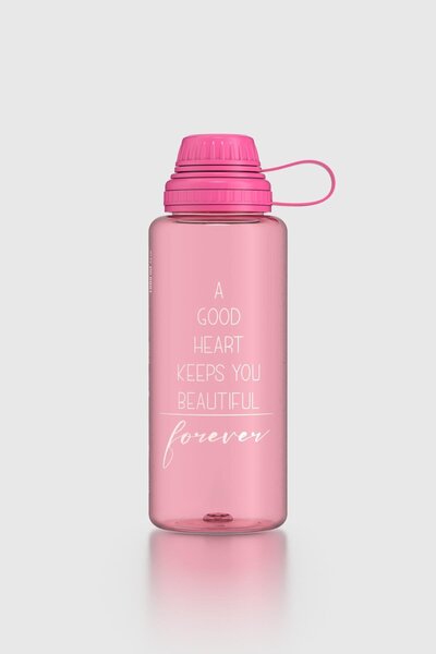 Renga Aegean Script Patterned 1000 ml Tritan Water Bottle 912141 Fuchsia