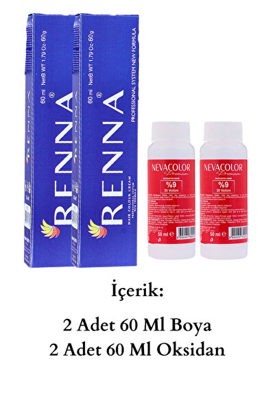 Renna Tüp Boya 60 Ml 8-73 Açık Karamel 2li Set Oksidan Hediyeli
