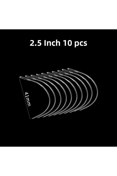Choice3 مجموعة صغيرة من 10 إبر خياطة يدوية منحنية من نوع C ذات عيون كبيرة لإص...