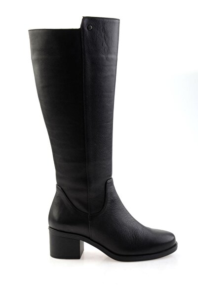 Bambi Siyah Leather Kadın Çizme K03586414003