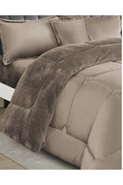 MİNG Lİ Winter double Comforter, two-sided system, velvet side & fur side - 6-piece Comforter set, 250x230cm
