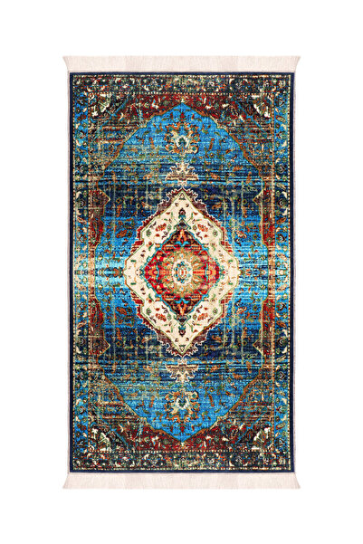 Bursa İpek Covor de rugăciune din catifea cu burete albastru