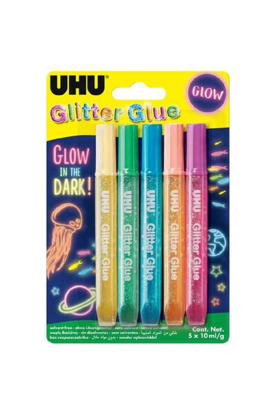 Uhu Glow Glitter Glue 5 Colors