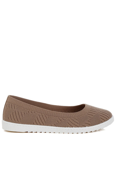 london Rag Women Knitted Flat Ballet Flats in Taupe