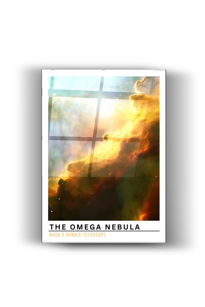 Nooraa Tablou din sticlă spațială NASA – Nebuloasa Omega, decor pentru casă ș...