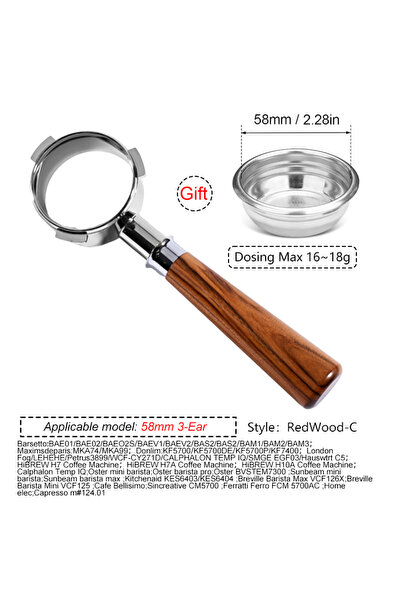 Choice1 58MM 3Ear-Rosewood C 58mm 3-ears For Hibrew h10a/h7a/h7 Barsetto/LEHE...