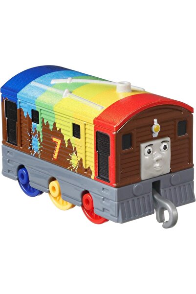 Thomas&Friends Rainbow Toby Push-Along Train Engine for Preschool Kids Ages 3+