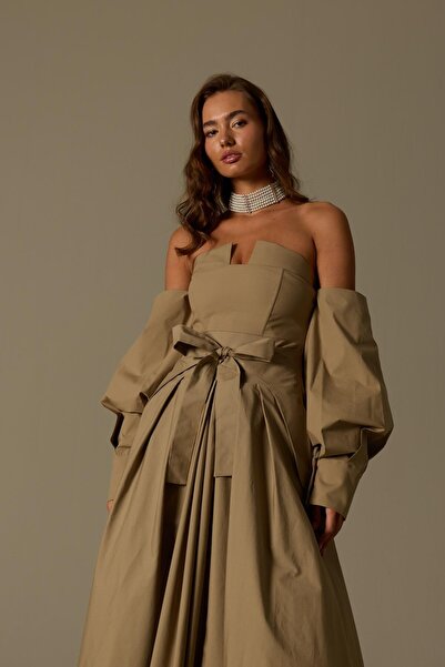 NOK İSTANBUL The Reform Maxi Dress Bronze Brown