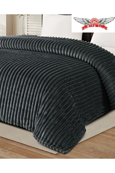 MİNG Lİ Soft & Warm 1500 grams Striped Flannel Blanket - Versatile Double Blanket, 220x200cm, & All Seasons