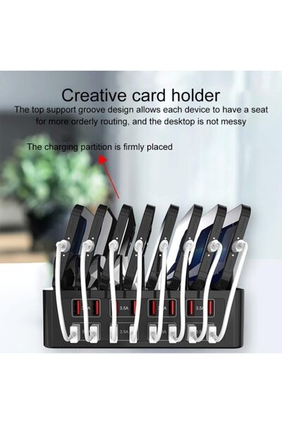 Generic YFY-A55 150W 16 x USB Ports Smart Charging Station with Phone & Tablet Stand, UK Plug