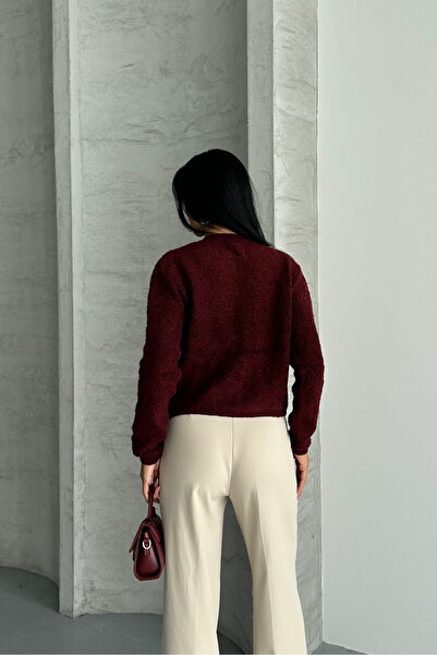 macharel jeans Buckle Knitted Buttoned Sweater with Pockets