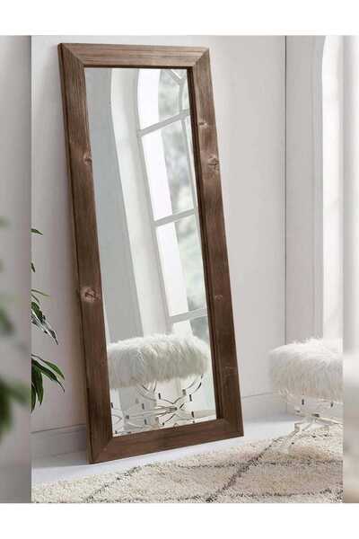 ysnn aksesuar CEVİZ ESKITME DUVAR AYNASI 120X50 CM EBATLARINDA SALON ANTRE HOLL