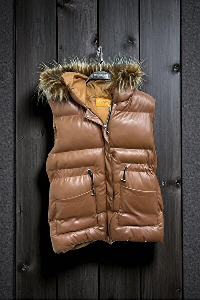 NEWCO Leather Brown Detailled Sports Inflatable Vest