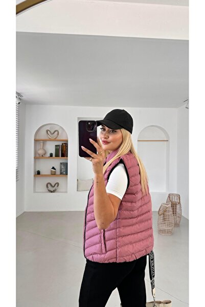 Sezgi Tekin Premium Seri Dik Yaka Mor Şişme Yelek